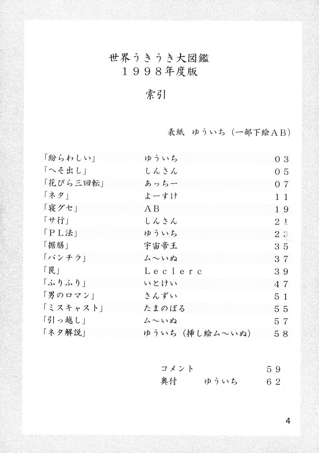 (C55) [Mutekei-Fire (Yuuichi)] Sekai Uki-Uki Daizukan 1998-nendo Ban - The Great Pictorial Guide of 'Uki-Uki' in the World '98 Edition (Various) 2