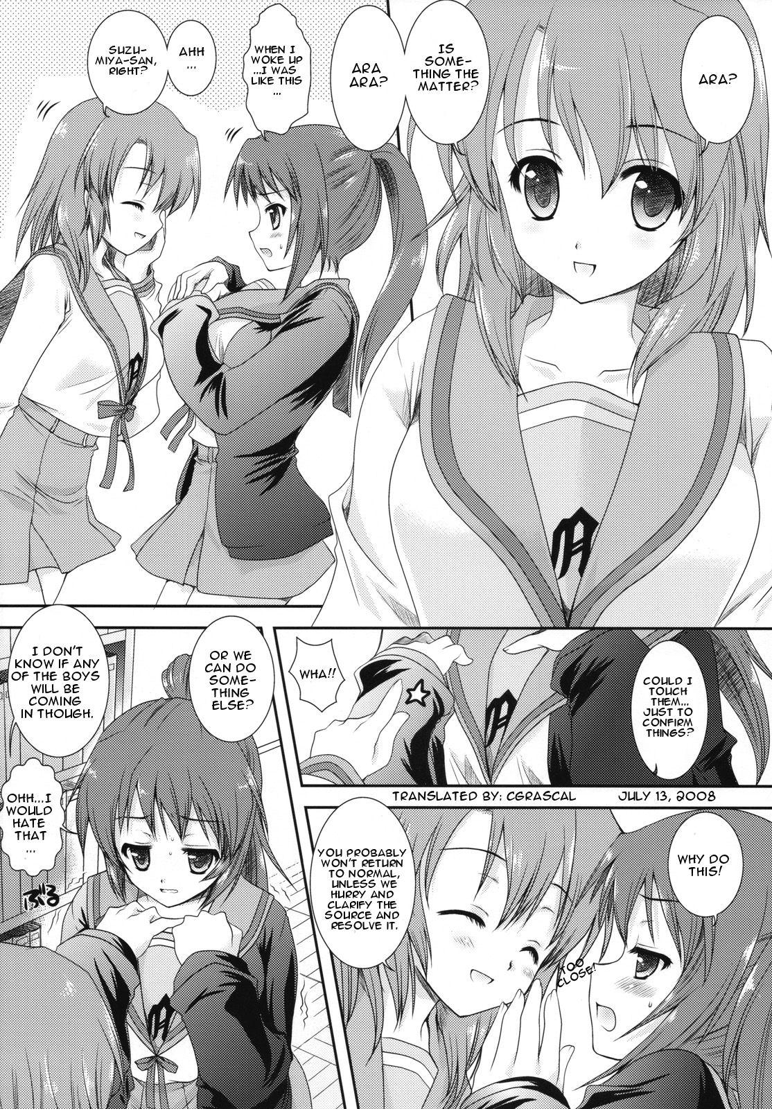 Girl Girl Kyonko Datte Yuuutsu - The melancholy of haruhi suzumiya Orgy - Page 5