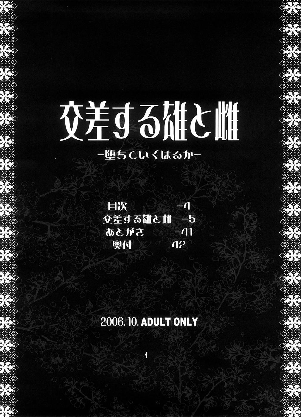 (SC33) [Kouchaya (Ohtsuka Kotora)] Kousasuru Osu to Mesu -Ochiteiku Haruka- | Crossing Man and Woman [English] [SaHa] 2