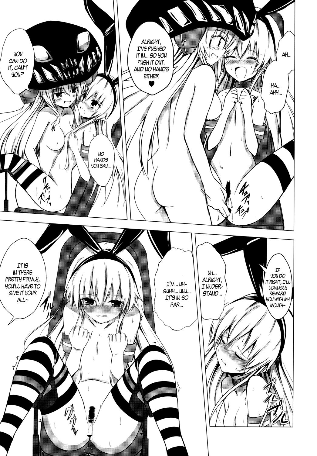 Amature Sex [Aiirosakura (Aikawa Ryou)] Kuubo Wo-Kyuu-chan no Shimakaze Yuri Dorei Choukyou ~Anal Kaihatsu Hen~ | Standard Carrier Wo-Class Shimakaze's Yuri Slave Training ~Anal Development~ (Kantai Collection -KanColle-) [English] [B.E.C. Scans - Page 12