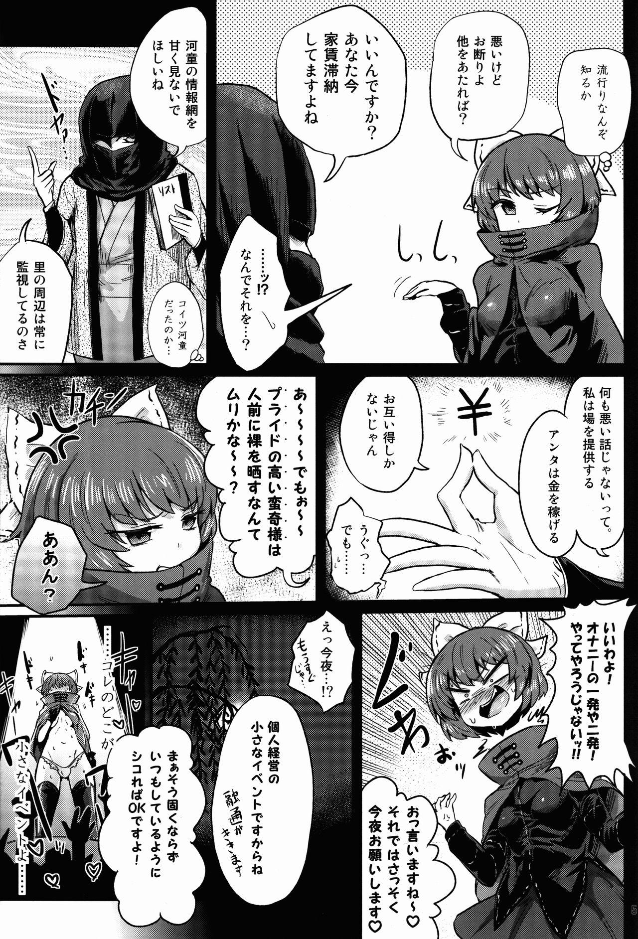 Domination Yanagi no Shita no Futanari Onanie Show - Touhou project Gozando - Page 5