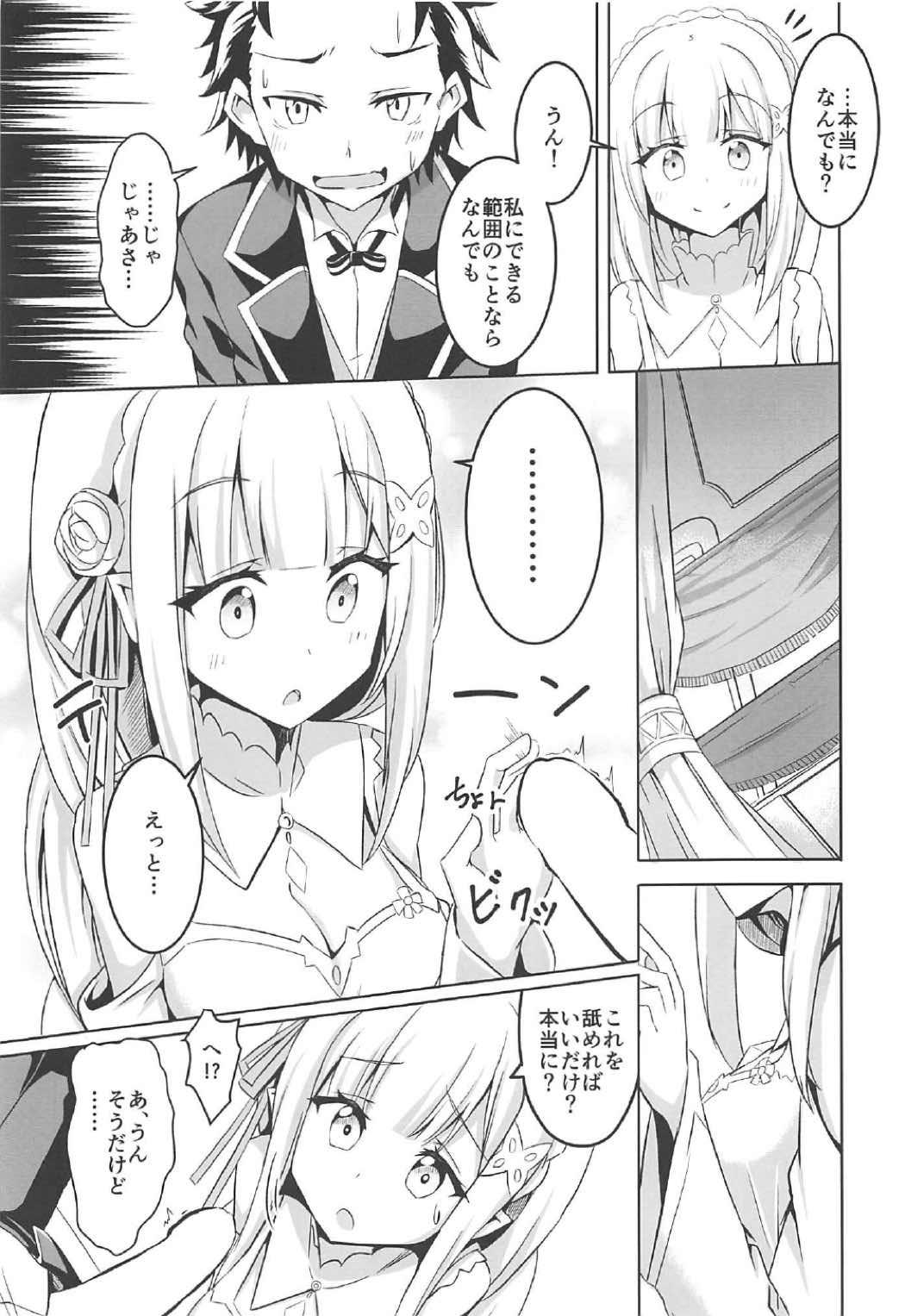 Huge Tits Uchi no Heroine Chouzetsu Choroin - Re zero kara hajimeru isekai seikatsu Office Fuck - Page 4