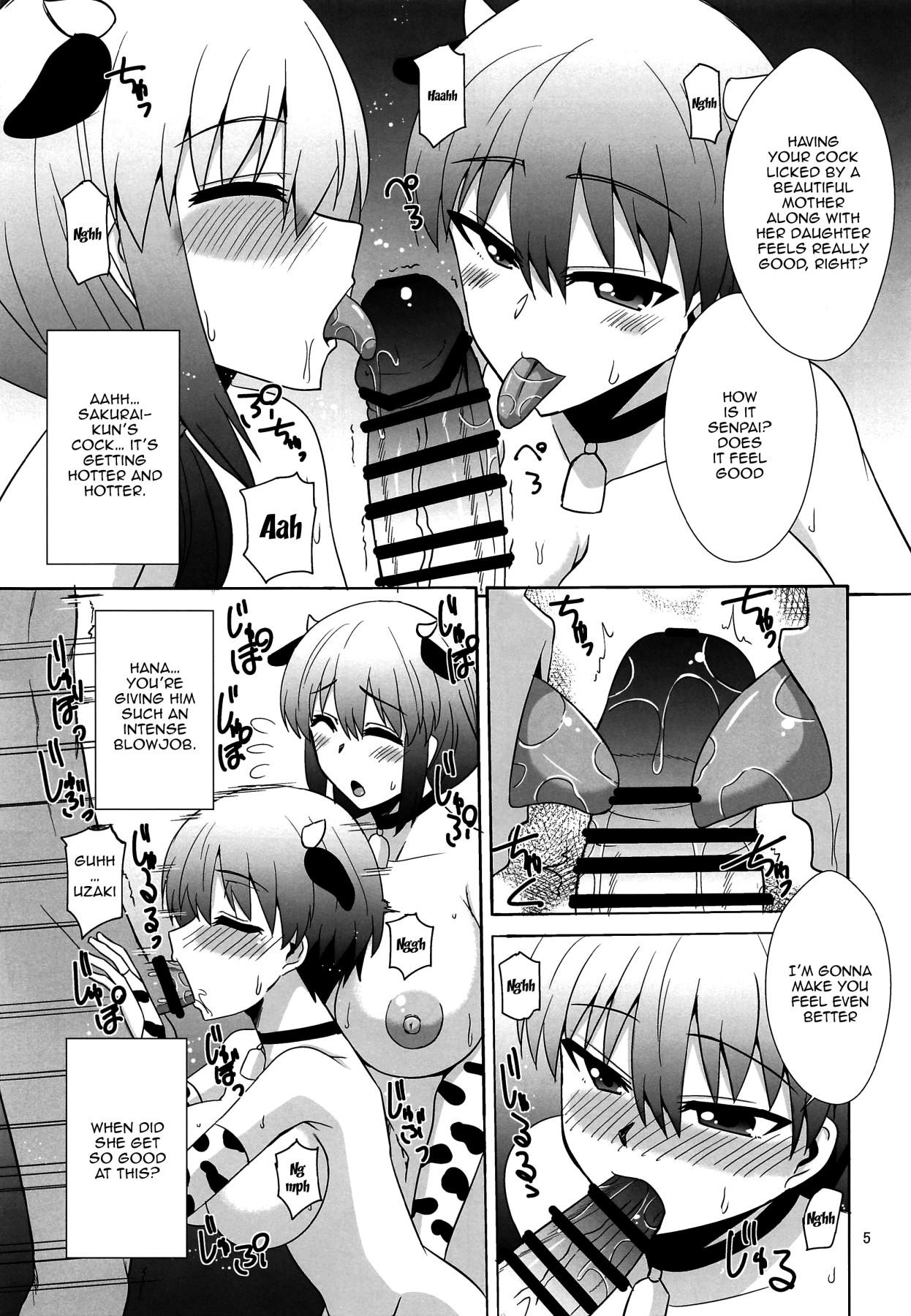 Hymen Uzaki Oyako wa H ga Shitai | Uzaki Parent And Child Both Want To Fuck - Uzaki chan wa asobitai Hot Girl - Page 4