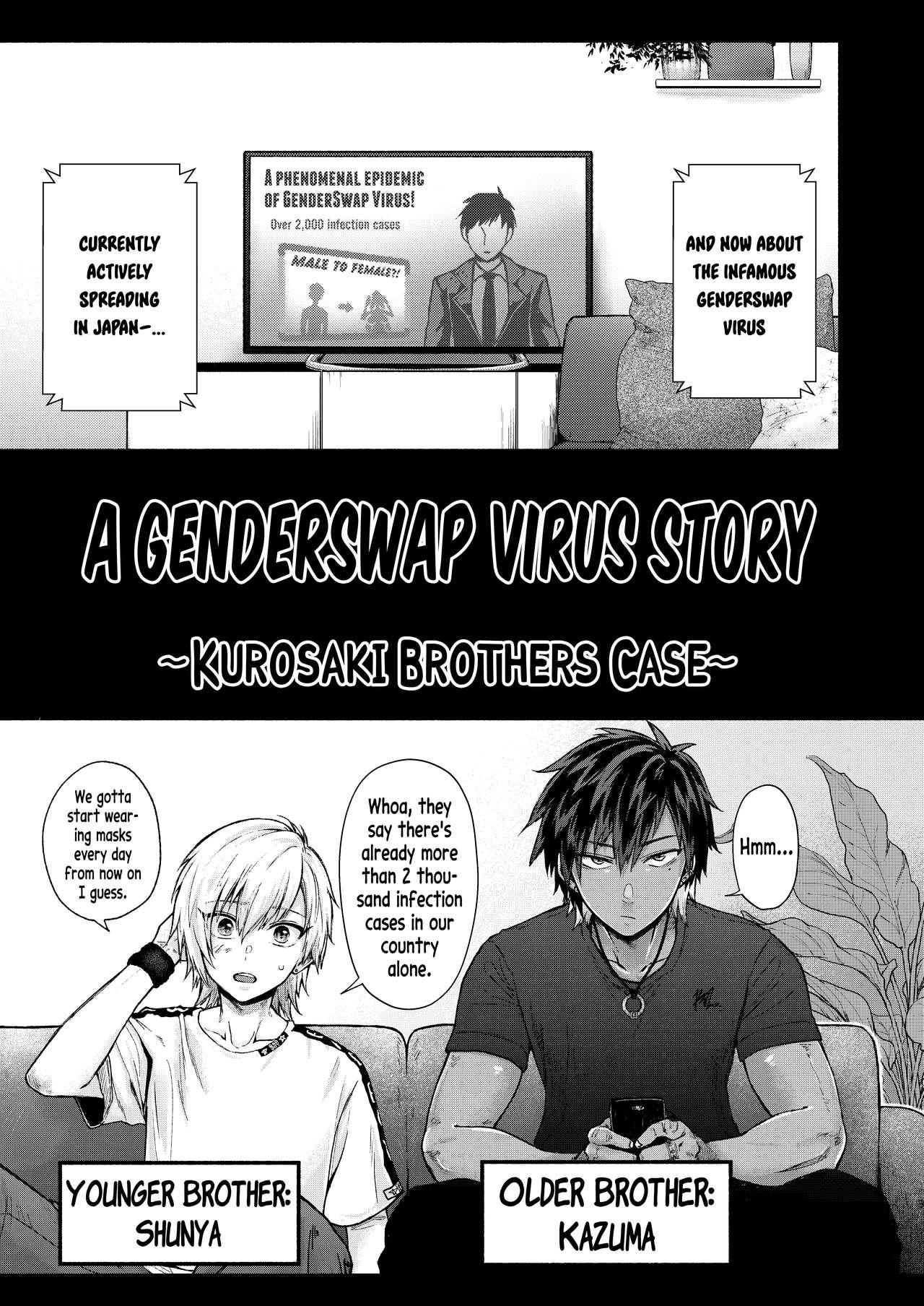 [Milk no Oukan] TSF Virus Monogatari. ~Kurosaki Kyoudai Hen~ | A Genderswap Virus Story ~Kurosaki Brothers Case~ [English] [Pedy] [Digital] 1