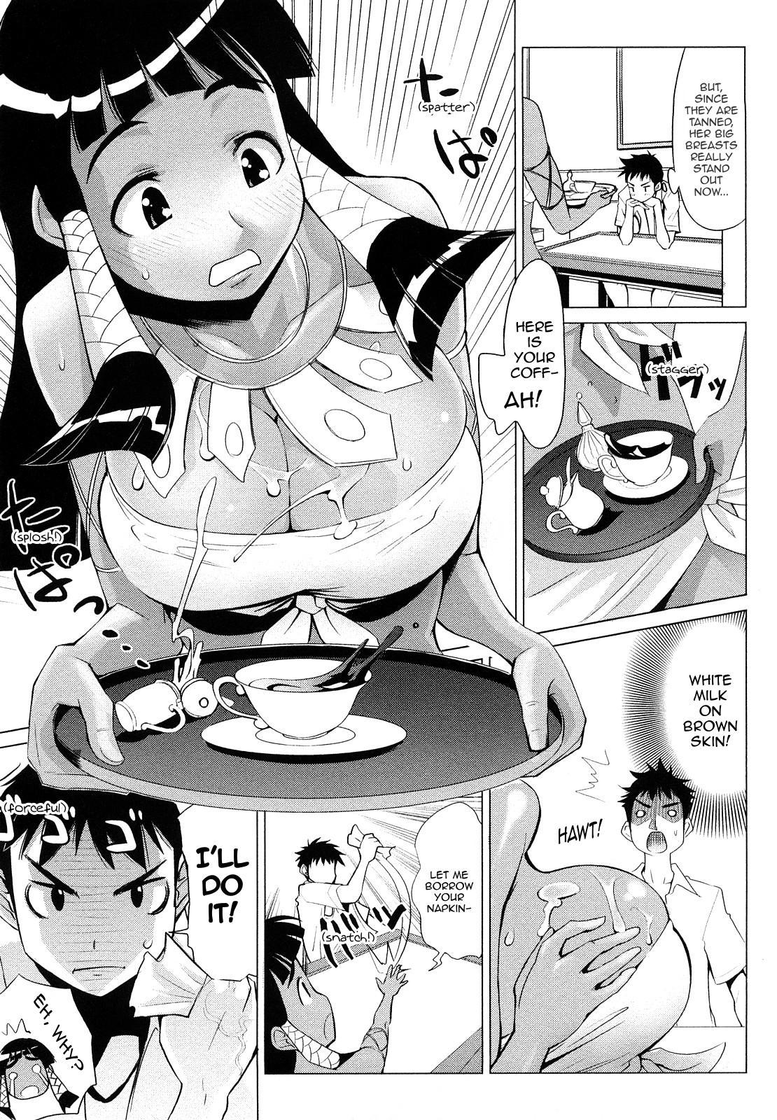 Shaking Natsuiro Oppai Cafe | Summer-Tanned Breasts Cafe Cuzinho - Page 5